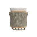 Sunset West Cambria Swivel Club Chair in Canvas Canvas with Self Welt