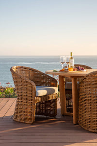Sunset West Playa Dining Chair in Soothe Pearl with Flange Welt