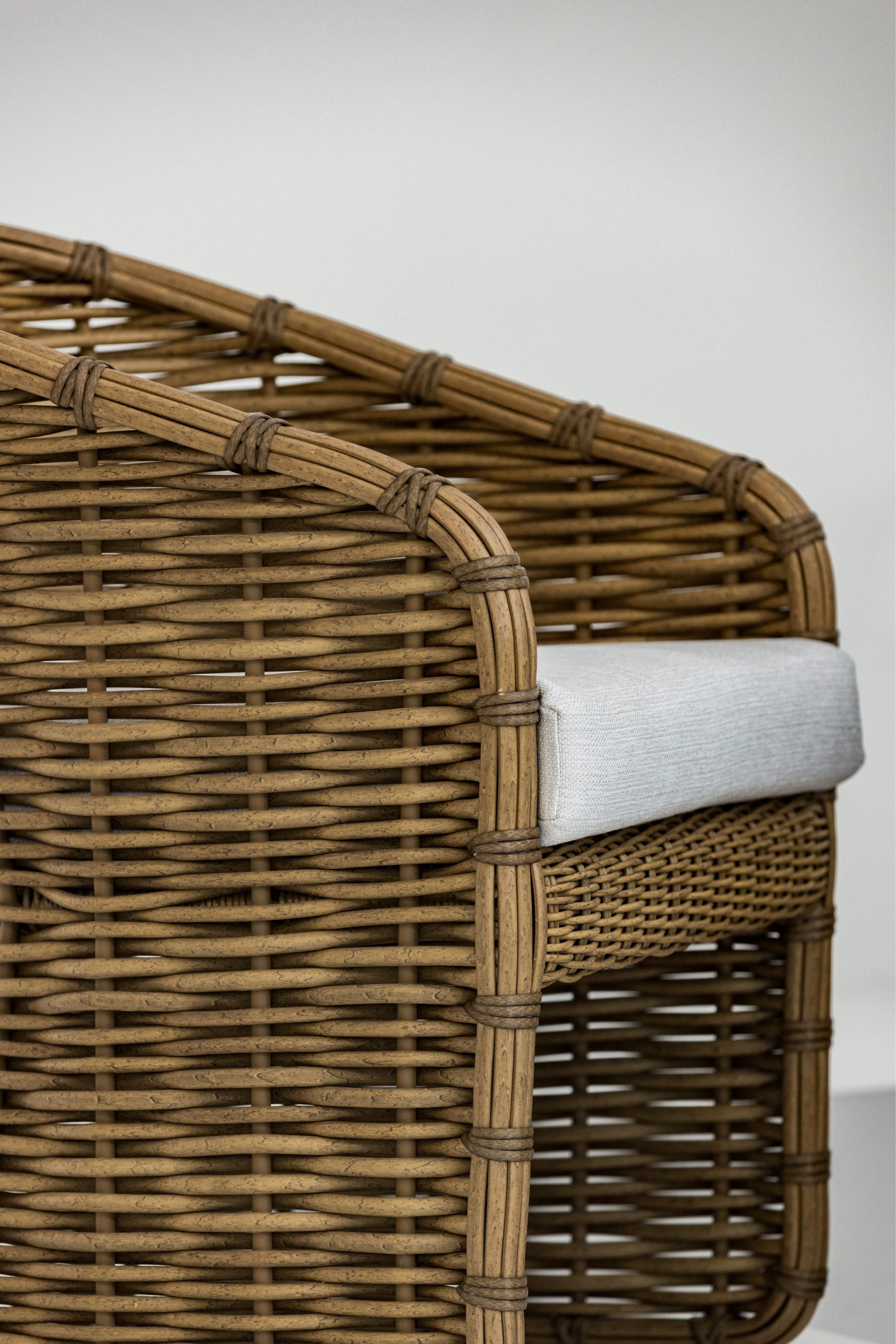 Sunset West Playa Dining Chair in Soothe Pearl with Flange Welt