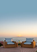 Sunset West Playa Oversized Swivel Club Chair in Soothe Pearl with Flange Welt
