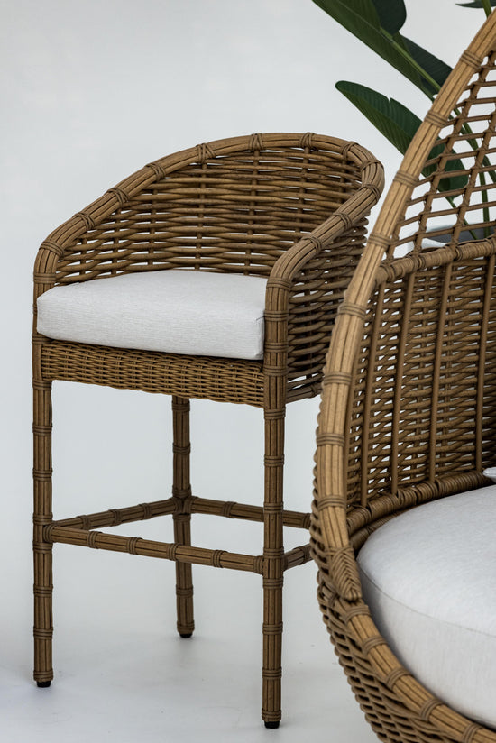 Sunset West Playa Barstool in Soothe Pearl with Flange Welt