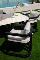 Sunset West Malibu Dining Chair in Cast Silver - No Welt