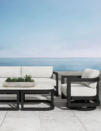 Sunset West Malibu Swivel Chair in Cast Silver - No Welt