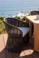Sunset West Cabo Dining Chair in Soothe Pearl with Flange Welt