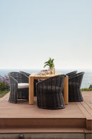 Sunset West Cabo Dining Chair in Soothe Pearl with Flange Welt