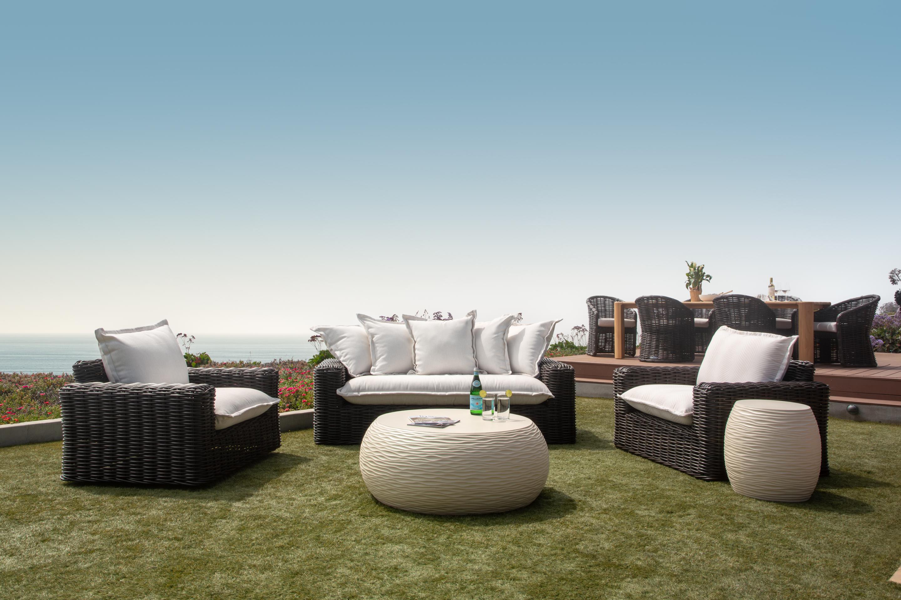 Sunset West Cabo Oversized Club Chair in Soothe Pearl with Flange Welt
