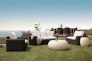 Sunset West Cabo Oversized Swivel Club Chair in Soothe Pearl with Flange Welt