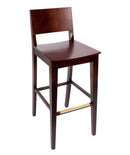 BFM Seating Dover Barstool In Dark Walnut/Black Stain FInish
