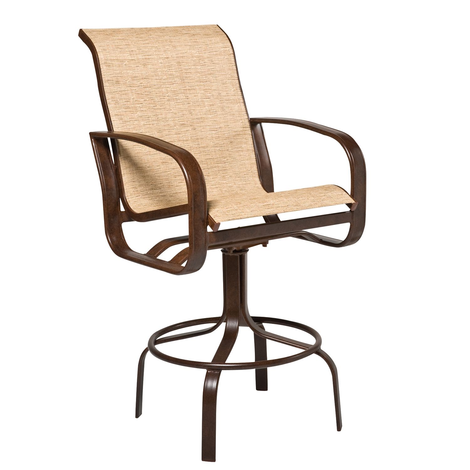 Woodard Cayman Isle Sling Swivel Bar Stool