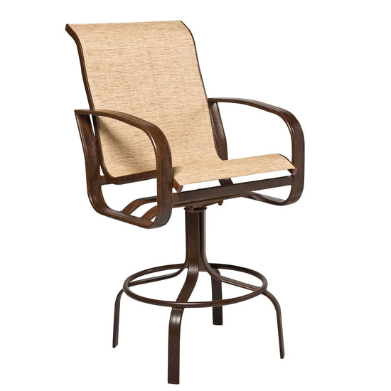 Woodard Cayman Isle Sling Swivel Bar Stool