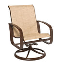 Woodard Cayman Isle Sling Swivel Rocking Dining Armchair