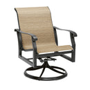 Woodard Cortland Sling Swivel Rocking Dining Arm Chair