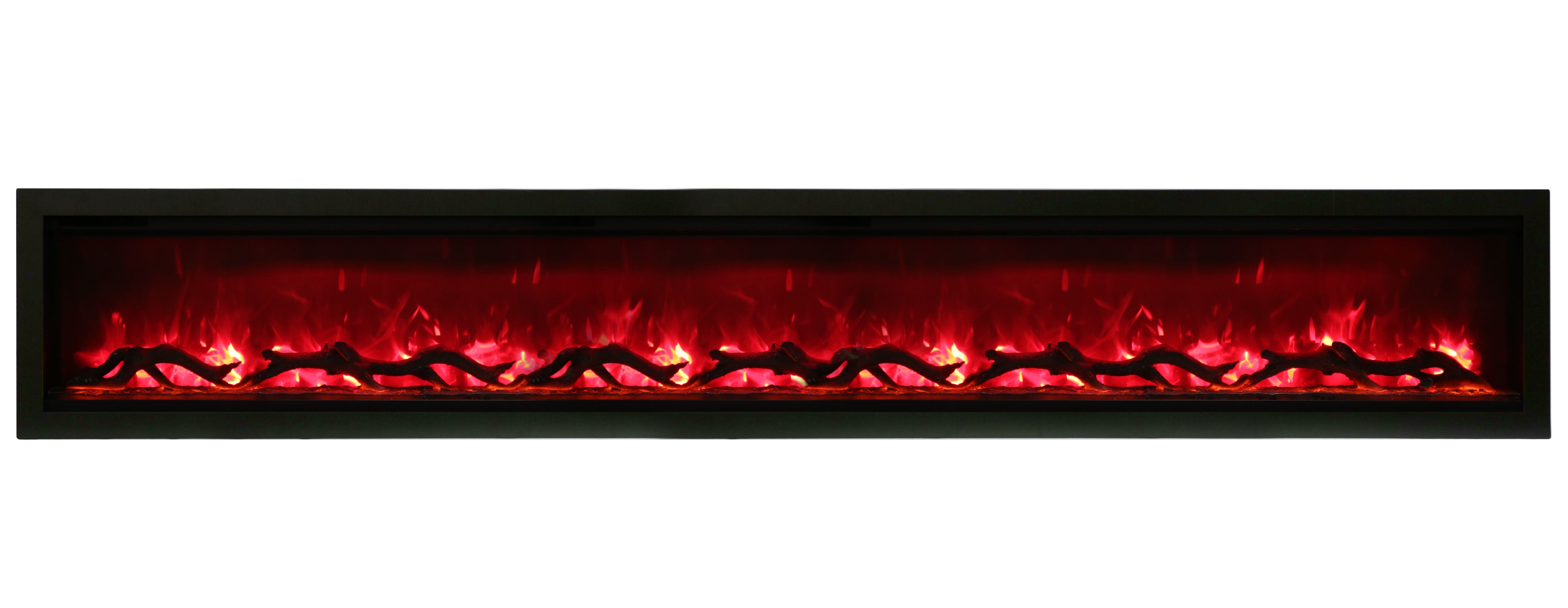 Amantii 100" Basic Clean-face Electric Built-in With Glass With Black Steel Surround