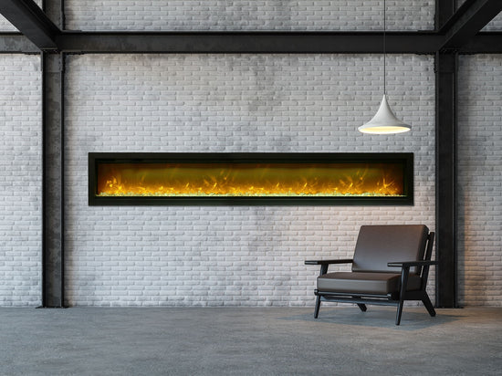 Amantii 100" Basic Clean-face Electric Built-in With Glass With Black Steel Surround