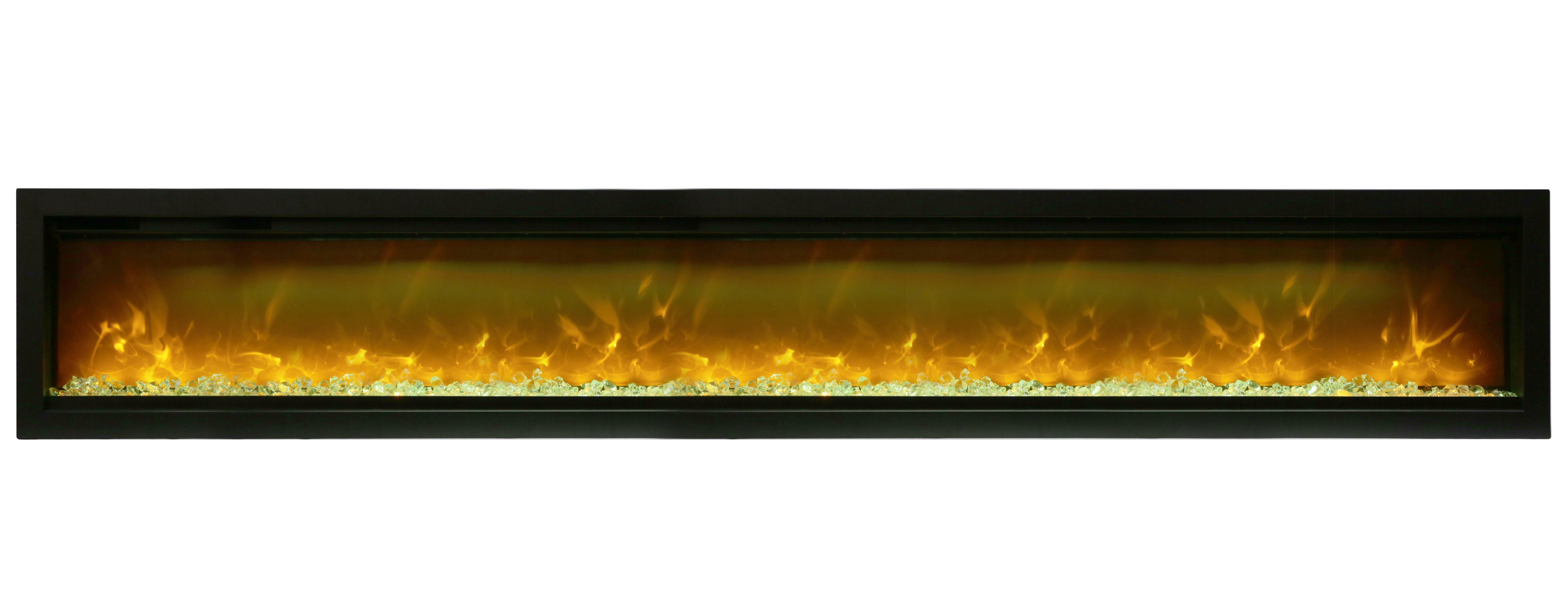 Amantii 100" Basic Clean-face Electric Built-in With Glass With Black Steel Surround