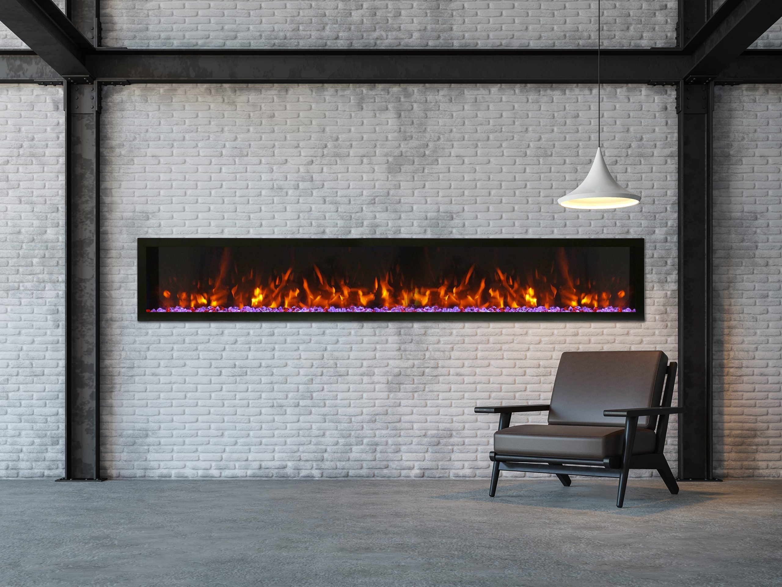 Amantii Symmetry Smart Electric  88" Indoor / Outdoor WiFi Enabled Built In Fireplace