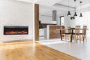 Sierra Flame 50" Clean face Electric Built-in With Log And Glass and Black Steel Surround