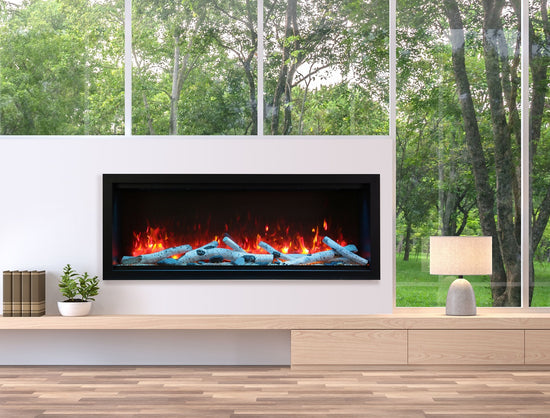Amantii 60" Extra Tall Clean Face Electric Built-in With Black Steel Surround