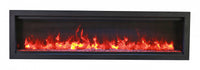 Sierra Flame 50" Clean face Electric Built-in With Log And Glass and Black Steel Surround