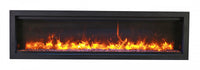 Sierra Flame 50" Clean face Electric Built-in With Log And Glass and Black Steel Surround