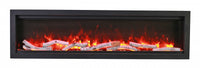 Sierra Flame 50" Clean face Electric Built-in With Log And Glass and Black Steel Surround
