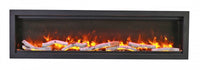 Sierra Flame 50" Clean face Electric Built-in With Log And Glass and Black Steel Surround