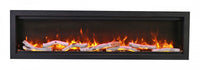 Sierra Flame 50" Clean face Electric Built-in With Log And Glass and Black Steel Surround