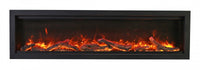 Sierra Flame 50" Clean face Electric Built-in With Log And Glass and Black Steel Surround