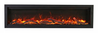 Sierra Flame 50" Clean face Electric Built-in With Log And Glass and Black Steel Surround