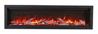 Sierra Flame 50" Clean face Electric Built-in With Log And Glass and Black Steel Surround
