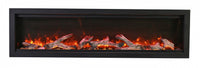 Sierra Flame 50" Clean face Electric Built-in With Log And Glass and Black Steel Surround