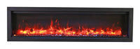Sierra Flame 50" Clean face Electric Built-in With Log And Glass and Black Steel Surround