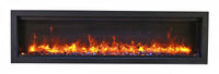 Sierra Flame 50" Clean face Electric Built-in With Log And Glass and Black Steel Surround