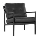 Sunpan Gilmore Lounge Chair  Black - Black Leather / Walnut - Vienna Cream