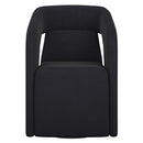 Sunpan Kendrick Wheeled Dining Armchair in Abbington Black / Moto Stucco / Nash Zebra