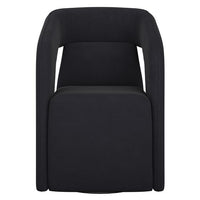 Sunpan Kendrick Wheeled Dining Armchair in Abbington Black / Moto Stucco / Nash Zebra
