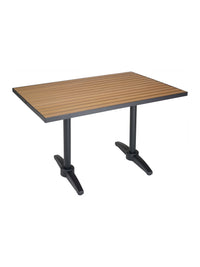 Florida Seating TA-PT Tops Faux Teak / Aluminum Edge - Square