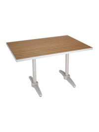 Florida Seating TA-PT Tops Faux Teak / Aluminum Edge - Square