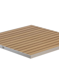 Florida Seating TA-PT Tops Faux Teak / Aluminum Edge - Square