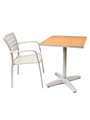 Florida Seating TA-PT Tops Faux Teak / Aluminum Edge - Square