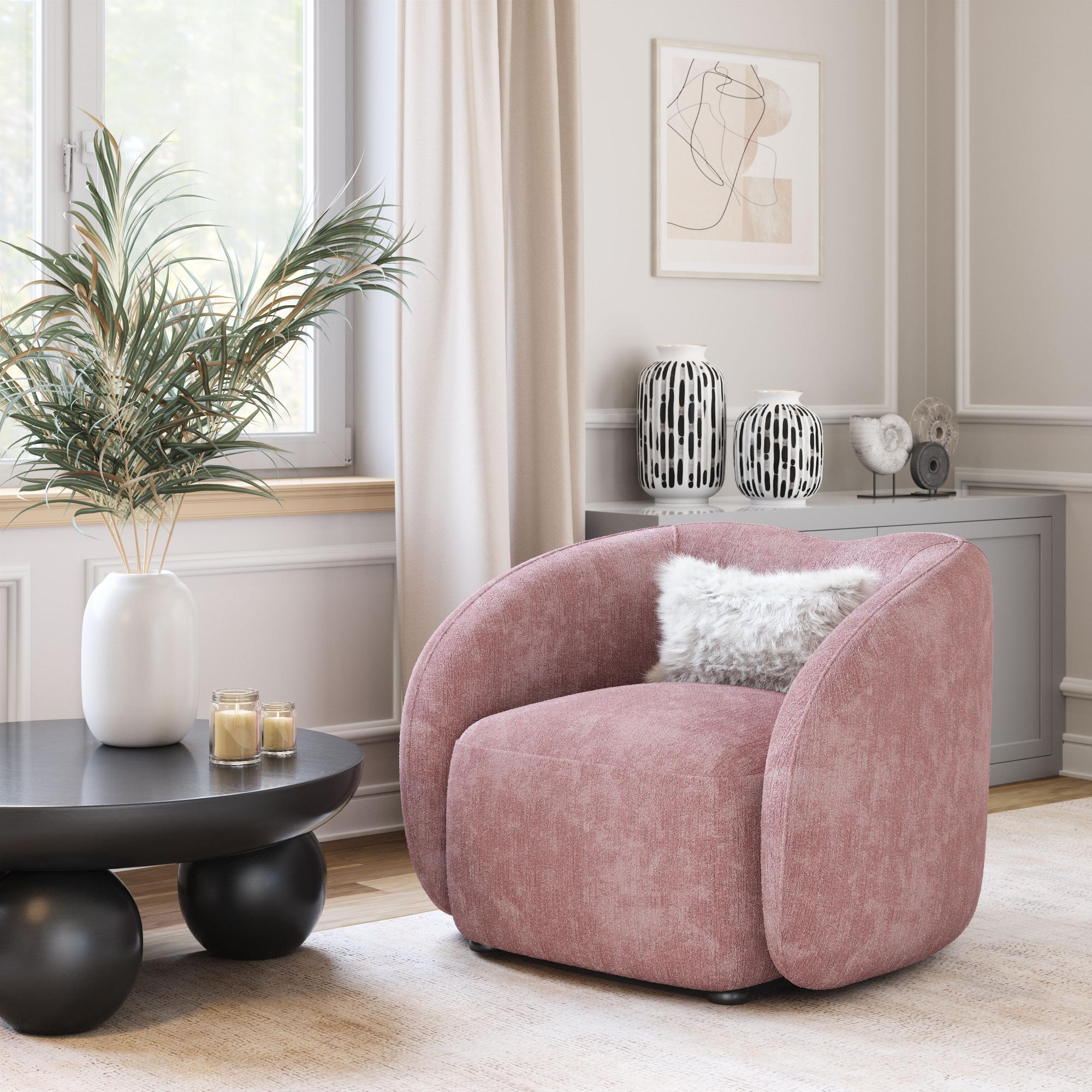 Zuo Modern Tallin Accent Chair in Mauve Pink
