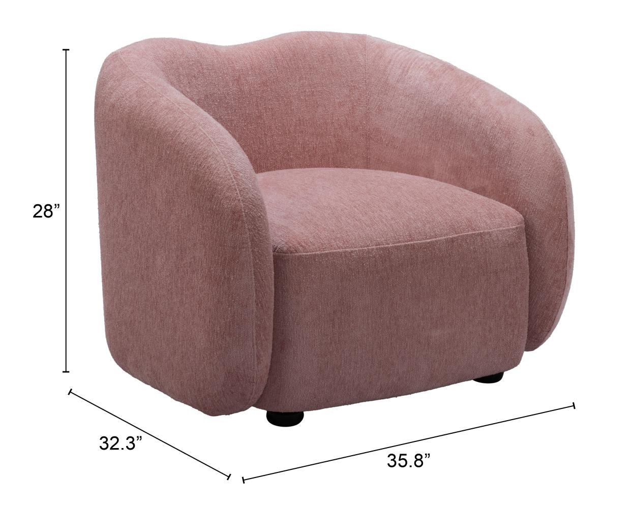 Zuo Modern Tallin Accent Chair in Mauve Pink