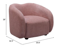 Zuo Modern Tallin Accent Chair in Mauve Pink