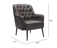 Zuo Modern Tasmania Accent Chair Vintage in Brown/Black
