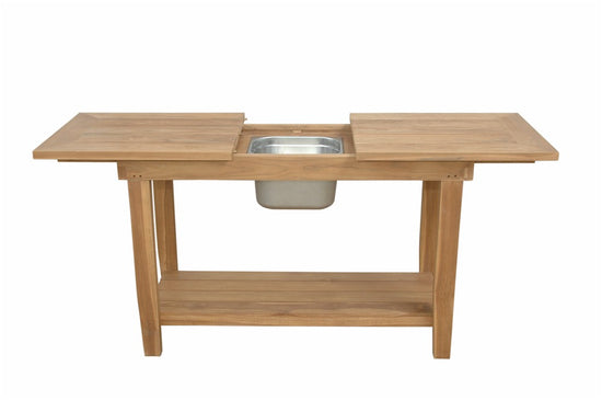Anderson Teak Nautilus Console Table with SS Container