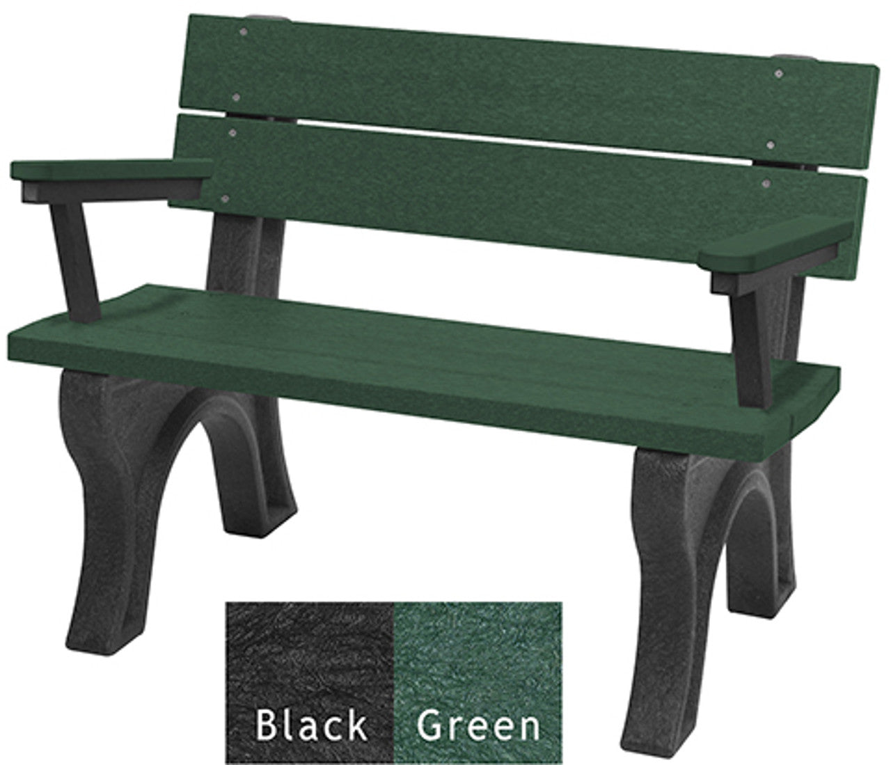 Polly Products Traditional Backed Bench With Arm