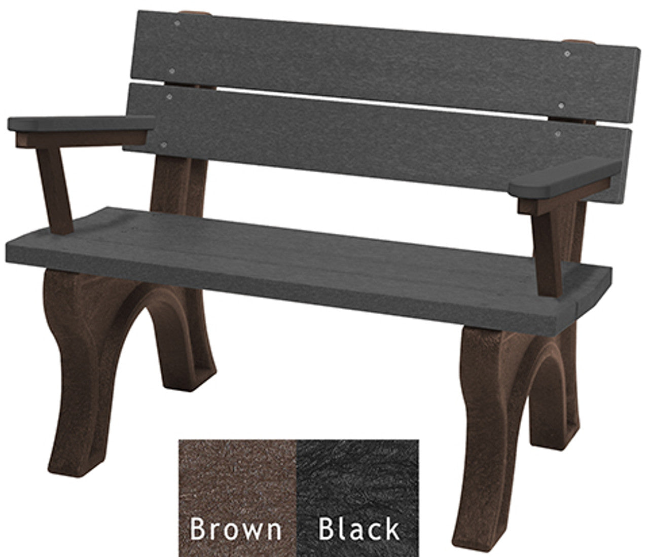 Polly Products Traditional Backed Bench With Arm