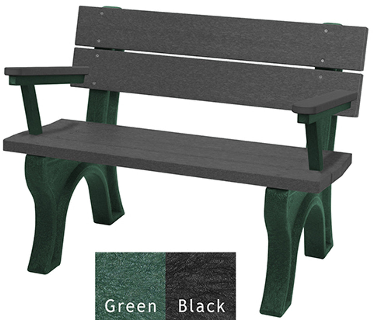 Polly Products Traditional Backed Bench With Arm