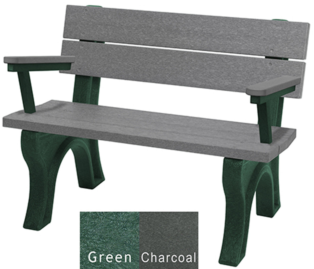 Polly Products Traditional Backed Bench With Arm