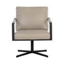 Sunpan Randy Swivel Lounge Chair Alpine Beige / Linea Wood Leather